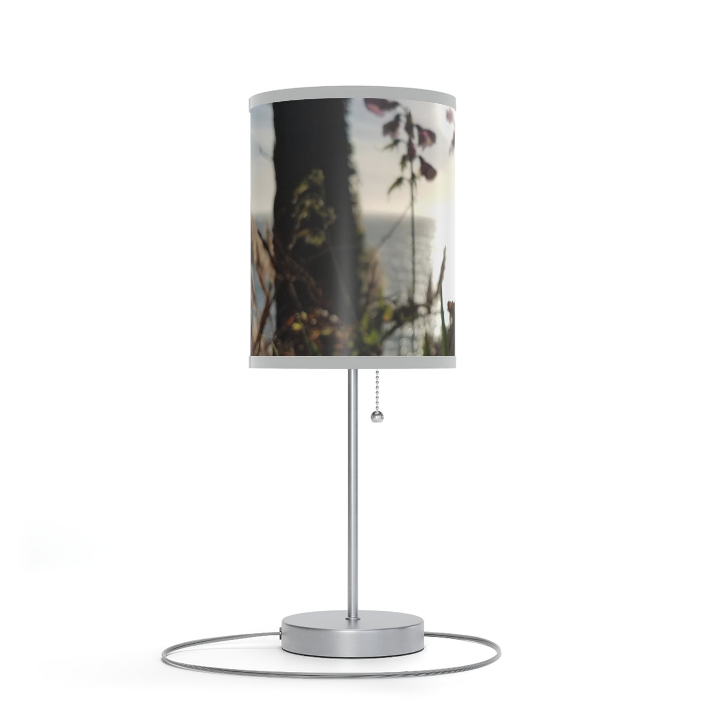 West Coast California, Pacific Ocean Wildflower Sunset, Floral Photography Print Art, Home Decor- Lamp on a Stand, US|CA plug