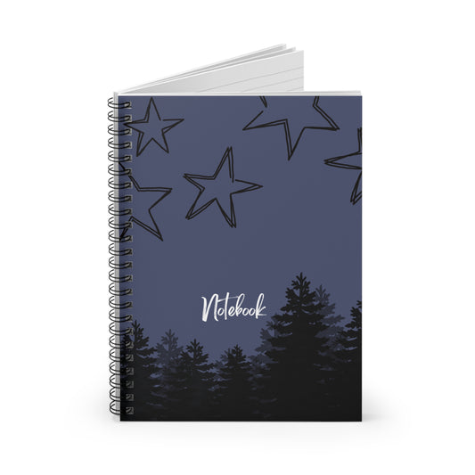 Inspirational Night Sky Spiral Notebook, Black and Blue Colored Journal, School Student Paper, College Teacher Notebook- Diary Gift Journal