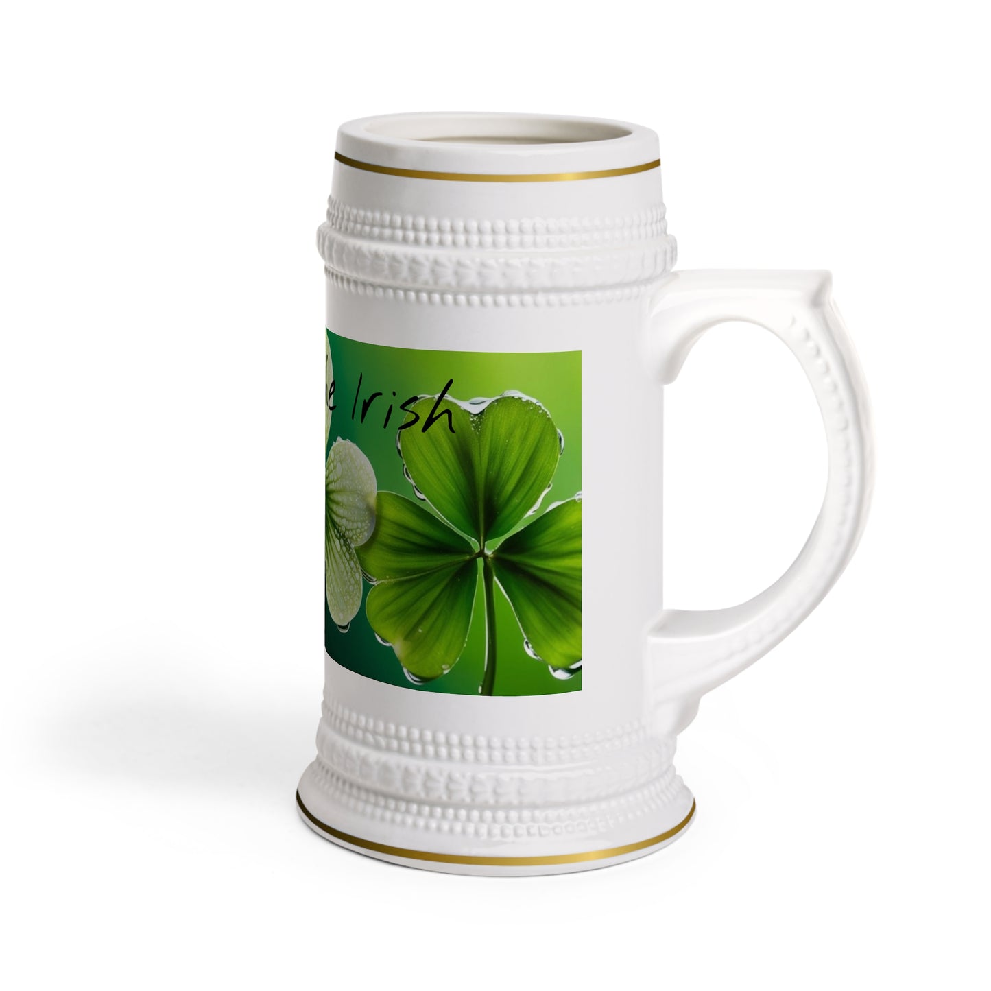 St. Patrick's Day Beer Stein Mug, Lucky Clover Decoration, Cheers to Good Luck, Unique Gift for Him, Irish Themed Party