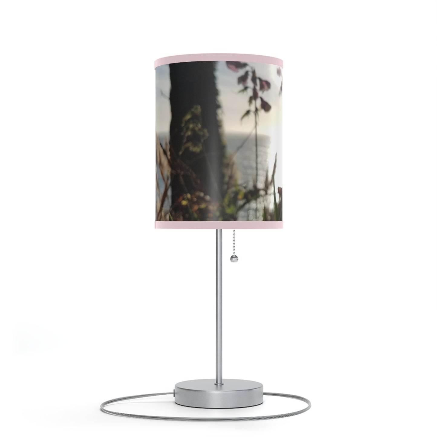 West Coast California, Pacific Ocean Wildflower Sunset, Floral Photography Print Art, Home Decor- Lamp on a Stand, US|CA plug