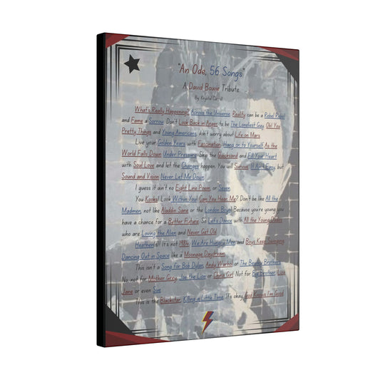 David Bowie Canvas Print, Music Art Wall Decor, David Bowie Tribute 'An Ode 56 Songs' Fan Art, Matte Stretched Canvas Painting Print