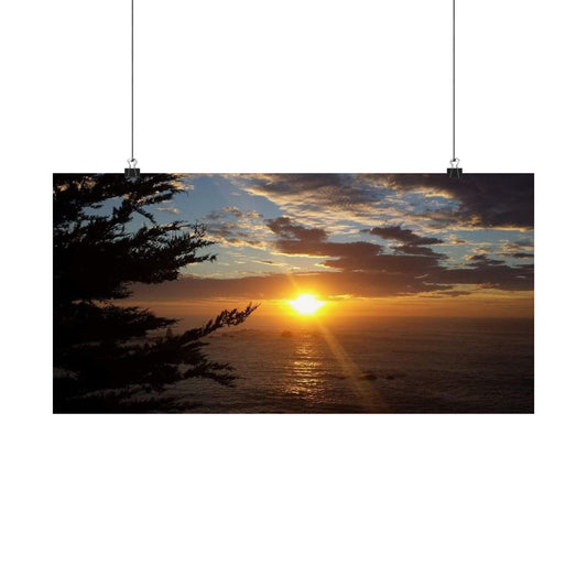 West Coast California Ocean Sunset Albion Matte Horizontal Posters