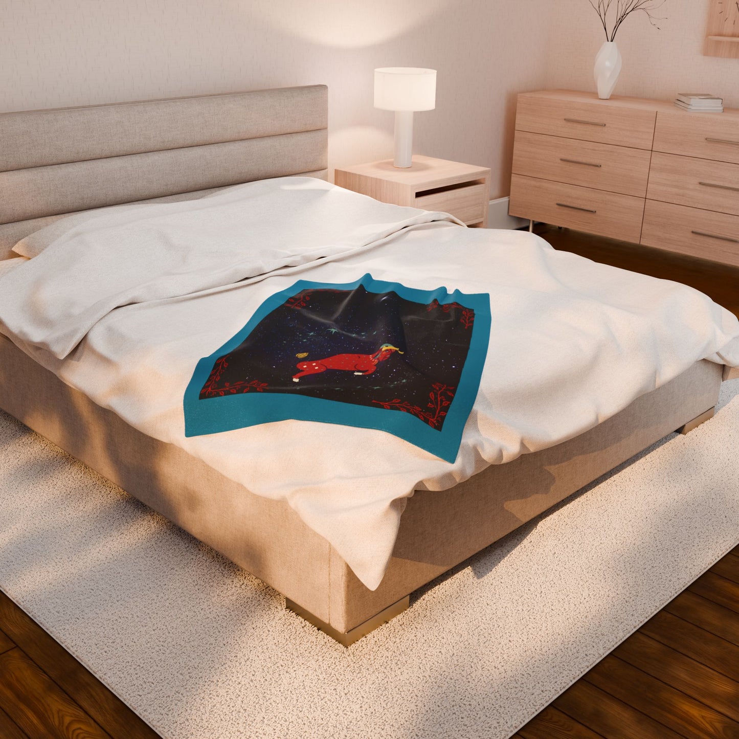 Experience Cosmic Comfort with Bottega KCarroll Collection's Plush Velveteen Zodiac Blankets and Throws Taurus Sign Apr 20- May 20