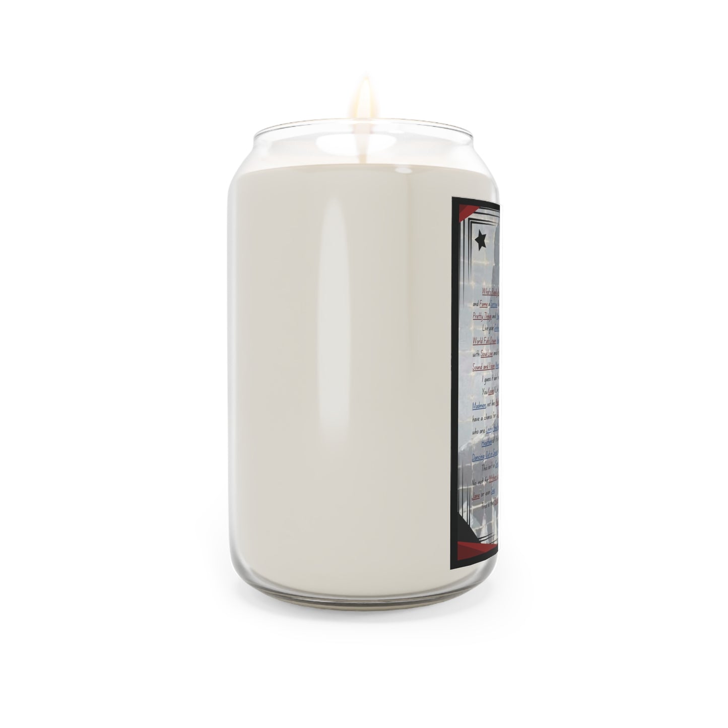 David Bowie Tribute Scented Candle An Ode, 56 Songs 13oz Artistic Fan Candle with Painting and Poem, Great for gifting