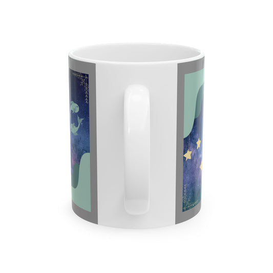 Pisces Two Fish Astrology Mug, Pisces Sign Mug, February/march Birthday Gift, Ceramic Beverage Mugs, Cosmos Tea Cup, Personalized Coffee Mug
