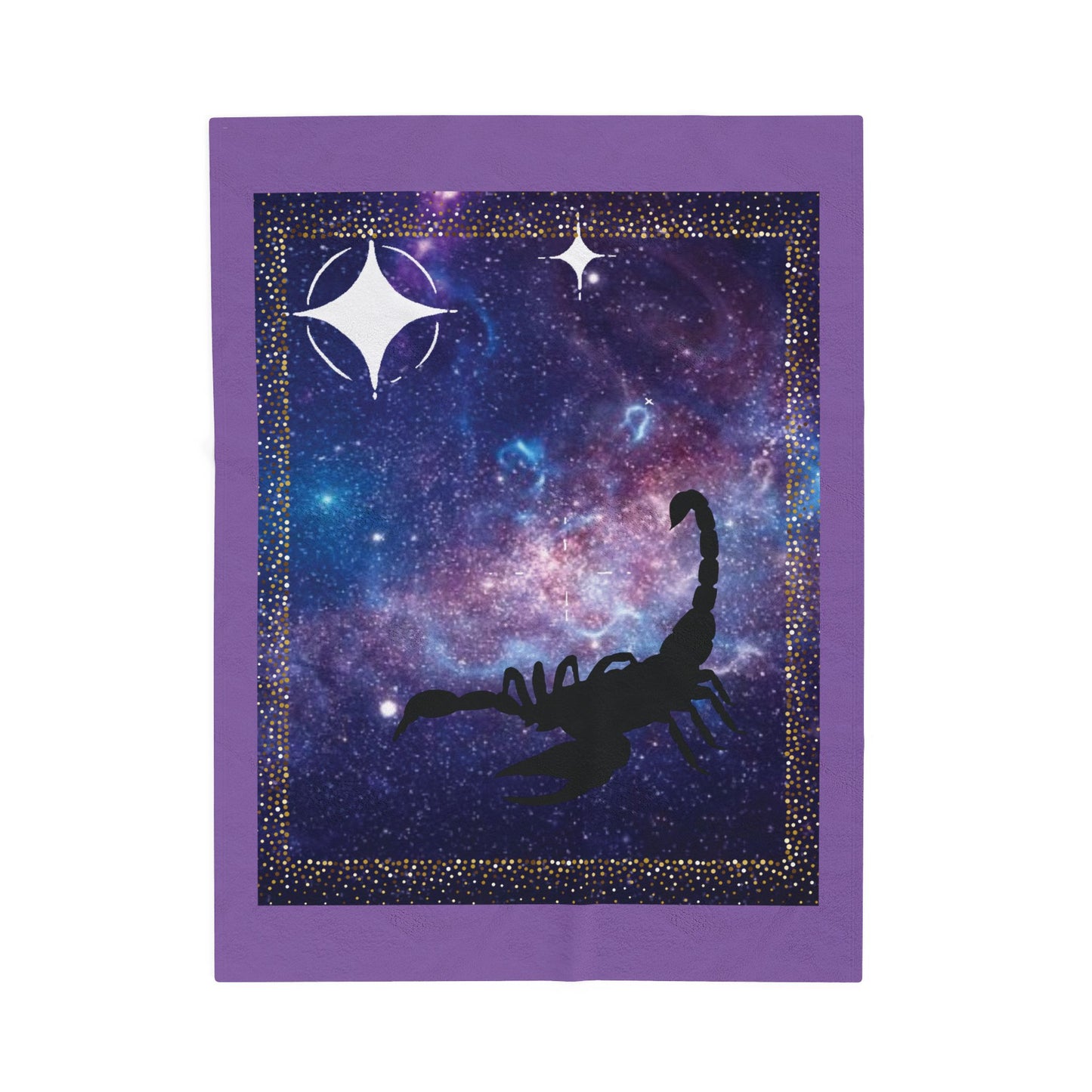 Experience Cosmic Comfort with Bottega KCarroll Collection's Plush Velveteen Zodiac Blankets and Throws Scorpio Sign Oct 23- Nov 21