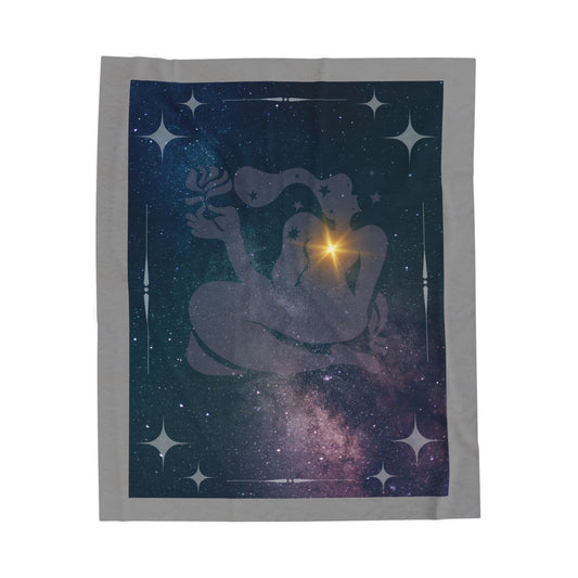 Experience Cosmic Comfort with Bottega KCarroll Collection's Plush Velveteen Zodiac Blankets and Throws Virgo Sign Aug 23- Sep 22