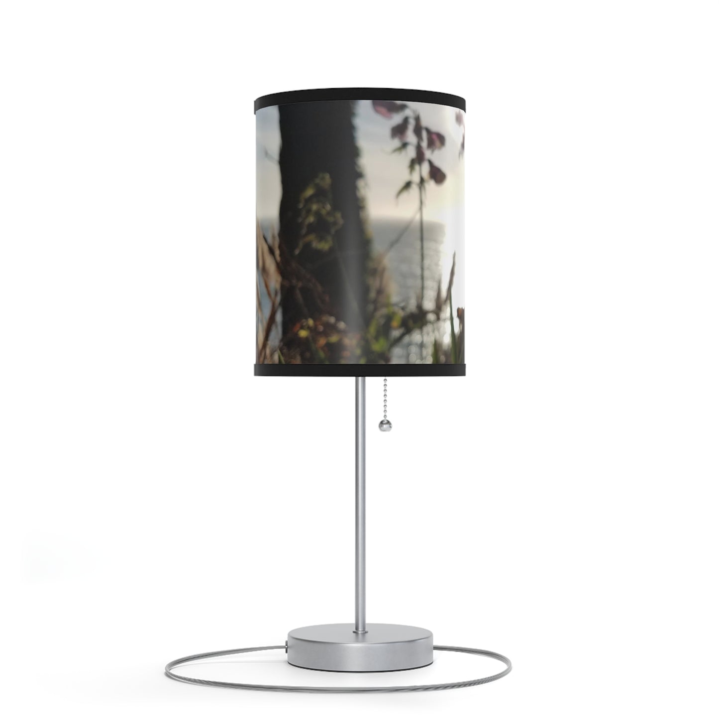 West Coast California, Pacific Ocean Wildflower Sunset, Floral Photography Print Art, Home Decor- Lamp on a Stand, US|CA plug