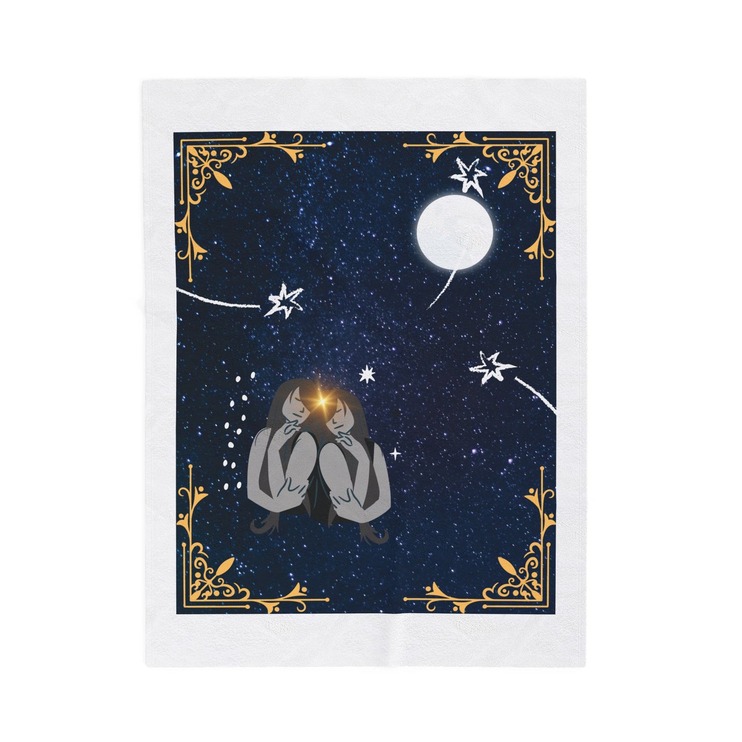 Experience Cosmic Comfort with Bottega KCarroll Collection's Plush Velveteen Zodiac Blankets and Throws Gemini Sign May 21- Jun 20