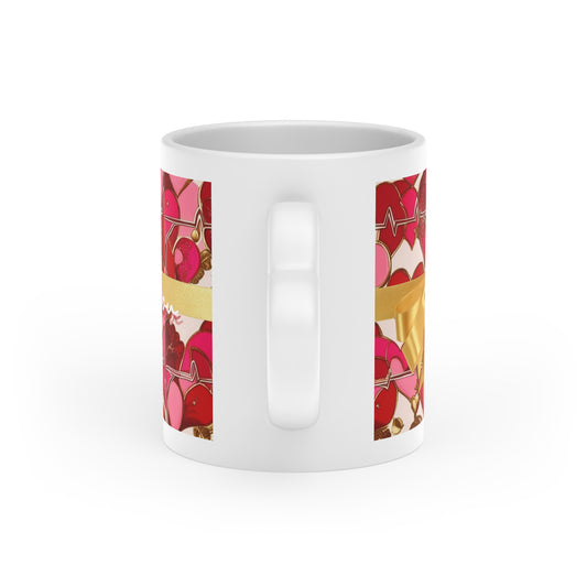 Heartbeat Mug, Valentine's Sweetheart Mug, Heart-Shaped Mug, I Love You Coffee Cup, Happy Valentine's Day, Love Gift for Anniversary