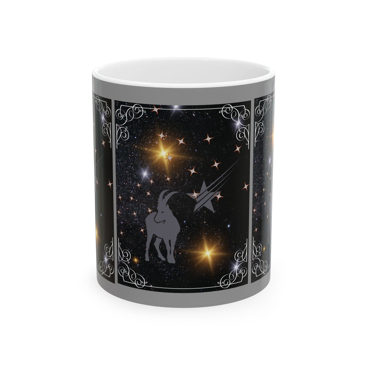 Capricorn Goat Coffee Mug, Personalized Name Zodiac Mug, Astrology Inspired Mug, 11 Ounce Coffee Cup, January Birthday Gifts, Star Sign Mug