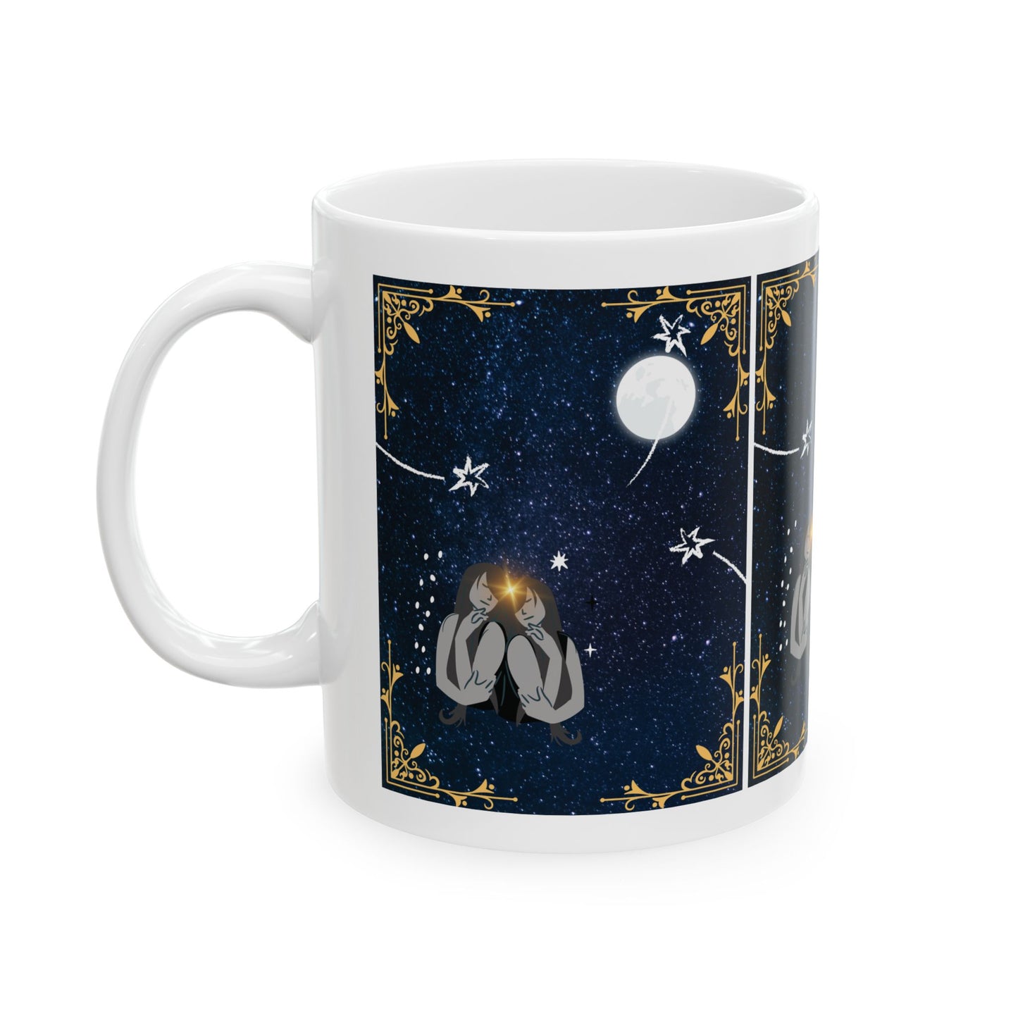 Gemini Twins Coffee Mug, Astrology Tea Cup, Horoscope Tea Mug, Gift for Gemini, 11oz Tea Mug, Astrology Moon Mug, May & June Birthday Gift
