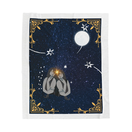 Experience Cosmic Comfort with Bottega KCarroll Collection's Plush Velveteen Zodiac Blankets and Throws Gemini Sign May 21- Jun 20