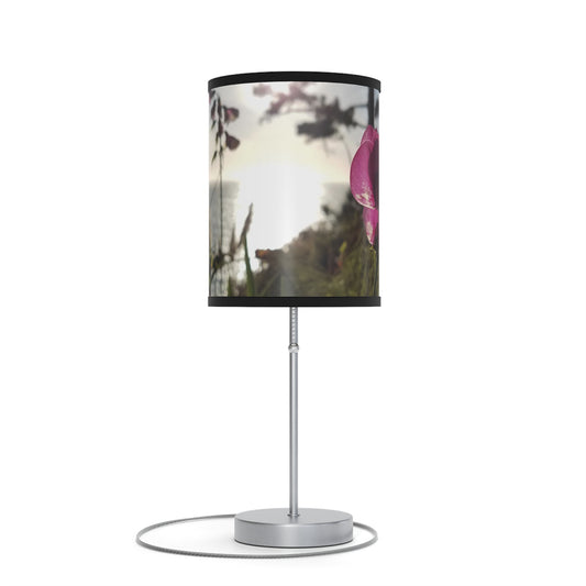 West Coast California, Pacific Ocean Wildflower Sunset, Floral Photography  Print Art, Home Decor- Lamp on a Stand, US|CA plug