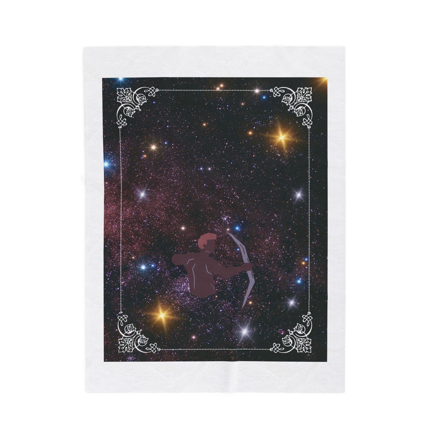 Experience Cosmic Comfort with Bottega KCarroll Collection's Plush Velveteen Zodiac Blankets and Throws Sagittarius Sign Nov 22- Dec 21