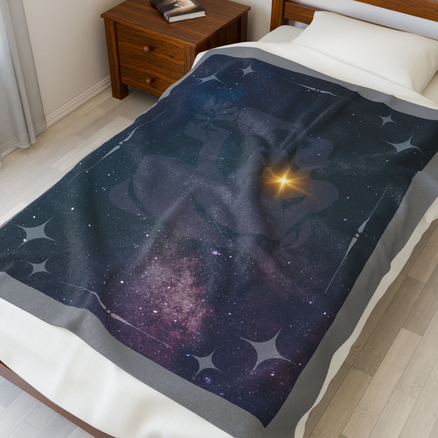 Experience Cosmic Comfort with Bottega KCarroll Collection's Plush Velveteen Zodiac Blankets and Throws Virgo Sign Aug 23- Sep 22