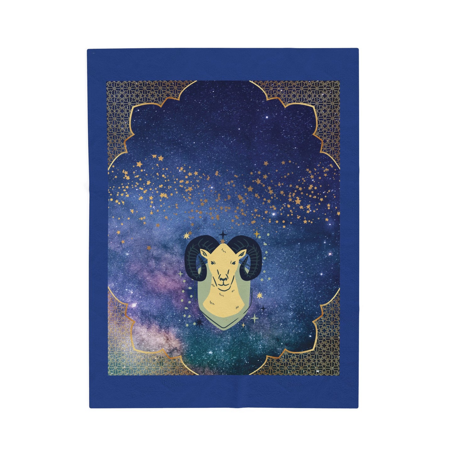 Experience Cosmic Comfort with Bottega KCarroll Collection's Plush Velveteen Zodiac Blankets and Throws Aries Sign Mar 21- Apr 19