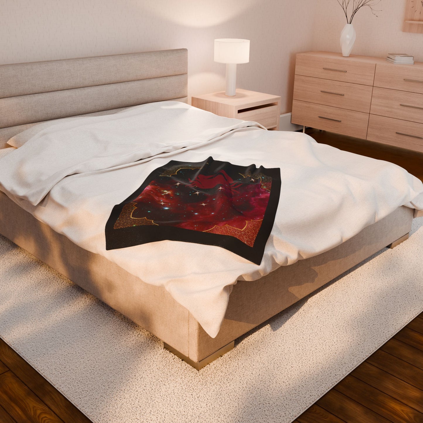 Experience Cosmic Comfort with Bottega KCarroll Collection's Plush Velveteen Zodiac Blankets and Throws Cancer Sign Jun 21- Jul 22