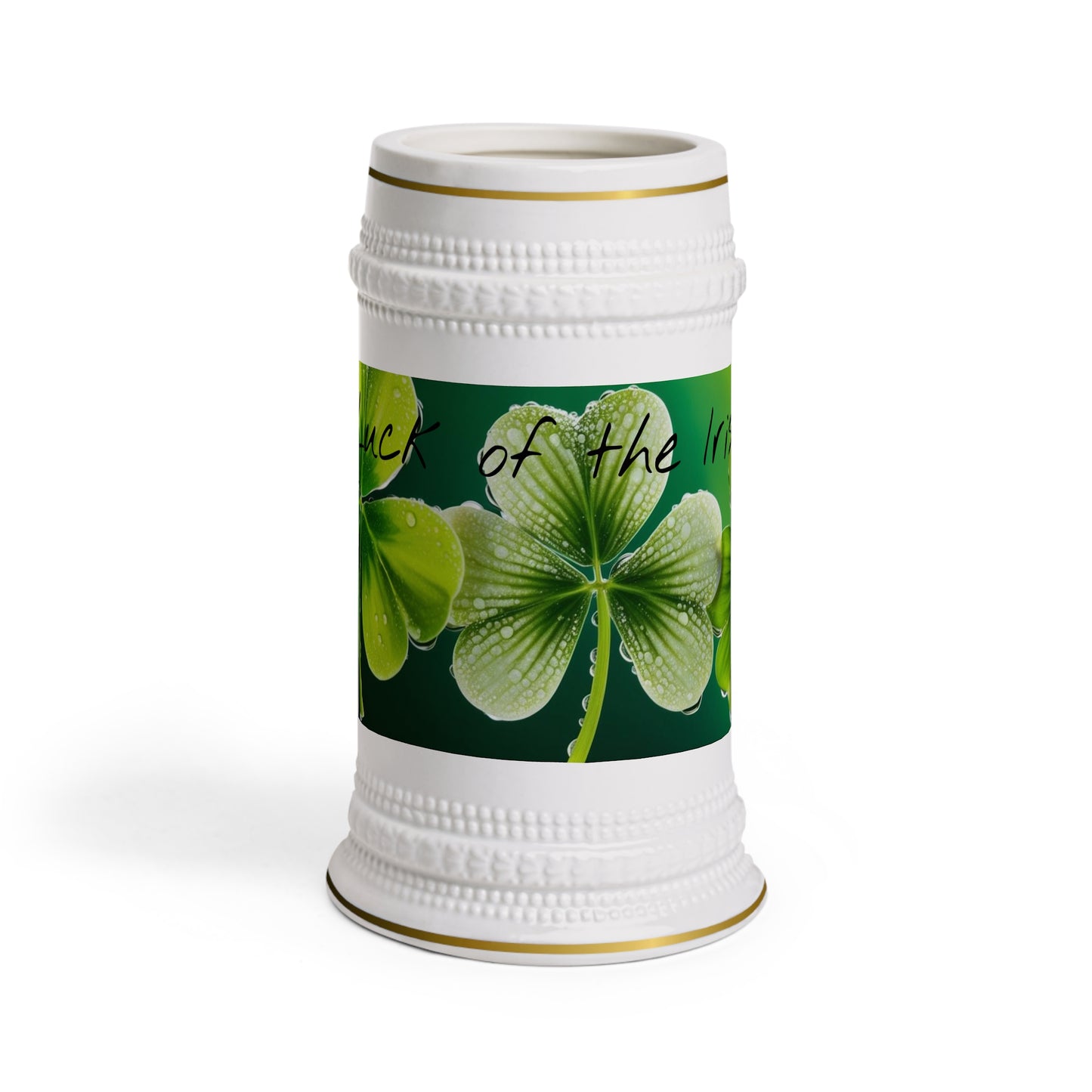St. Patrick's Day Beer Stein Mug, Lucky Clover Decoration, Cheers to Good Luck, Unique Gift for Him, Irish Themed Party