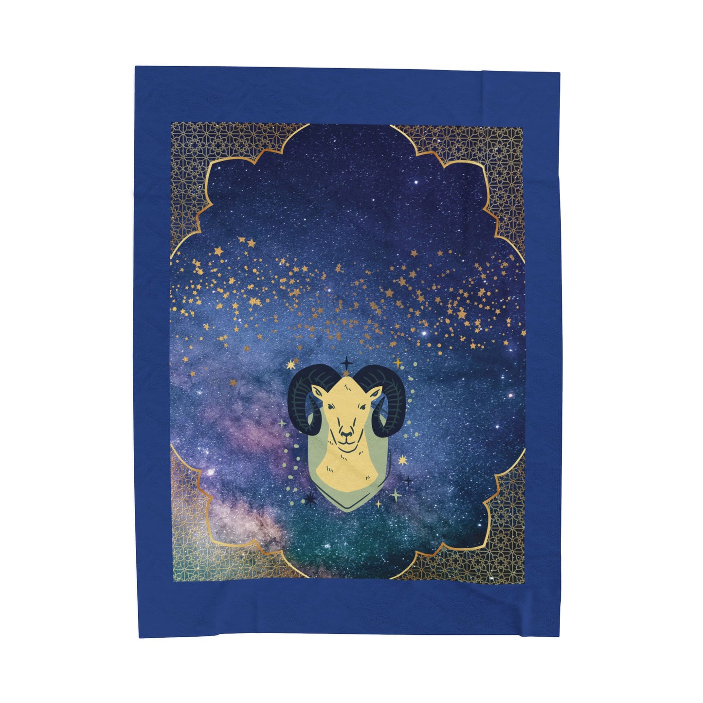 Experience Cosmic Comfort with Bottega KCarroll Collection's Plush Velveteen Zodiac Blankets and Throws Aries Sign Mar 21- Apr 19