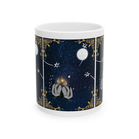 Gemini Twins Coffee Mug, Astrology Tea Cup, Horoscope Tea Mug, Gift for Gemini, 11oz Tea Mug, Astrology Moon Mug, May & June Birthday Gift