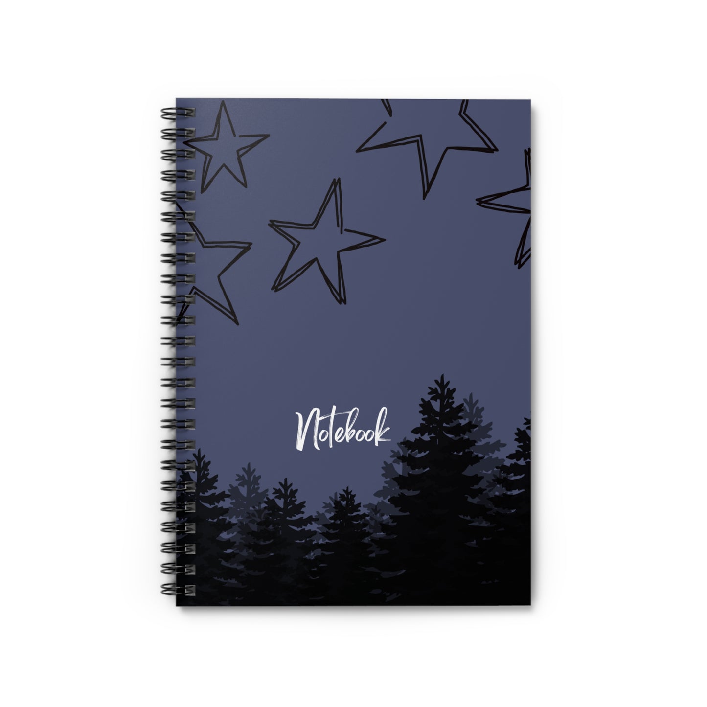 Inspirational Night Sky Spiral Notebook, Black and Blue Colored Journal, School Student Paper, College Teacher Notebook- Diary Gift Journal