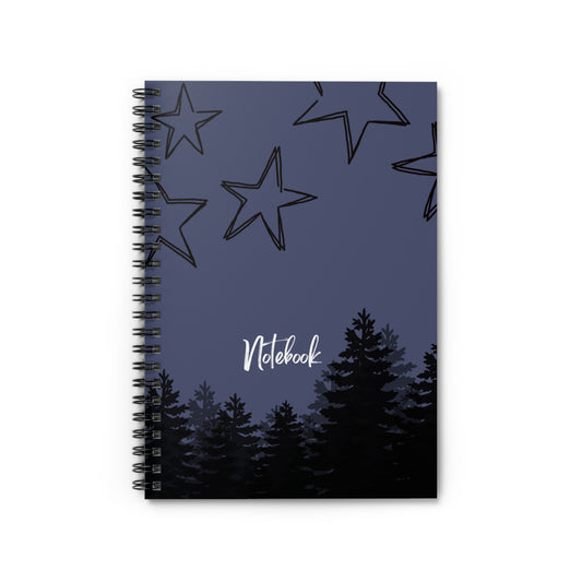 Inspirational Night Sky Spiral Notebook, Black and Blue Colored Journal, School Student Paper, College Teacher Notebook- Diary Gift Journal