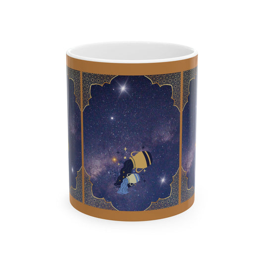 Aquarius Zodiac Sign Mug, Astrology Coffee Cup, Horoscope Tea Mug, Christmas Gift, Celestial Tea Mug, January February Birthday Gift Mug