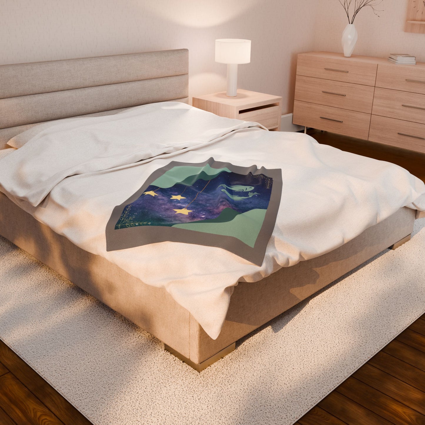 Experience Cosmic Comfort with Bottega KCarroll Collection's Plush Velveteen Zodiac Blankets and Throws Pisces Sign Feb 19- Mar 20