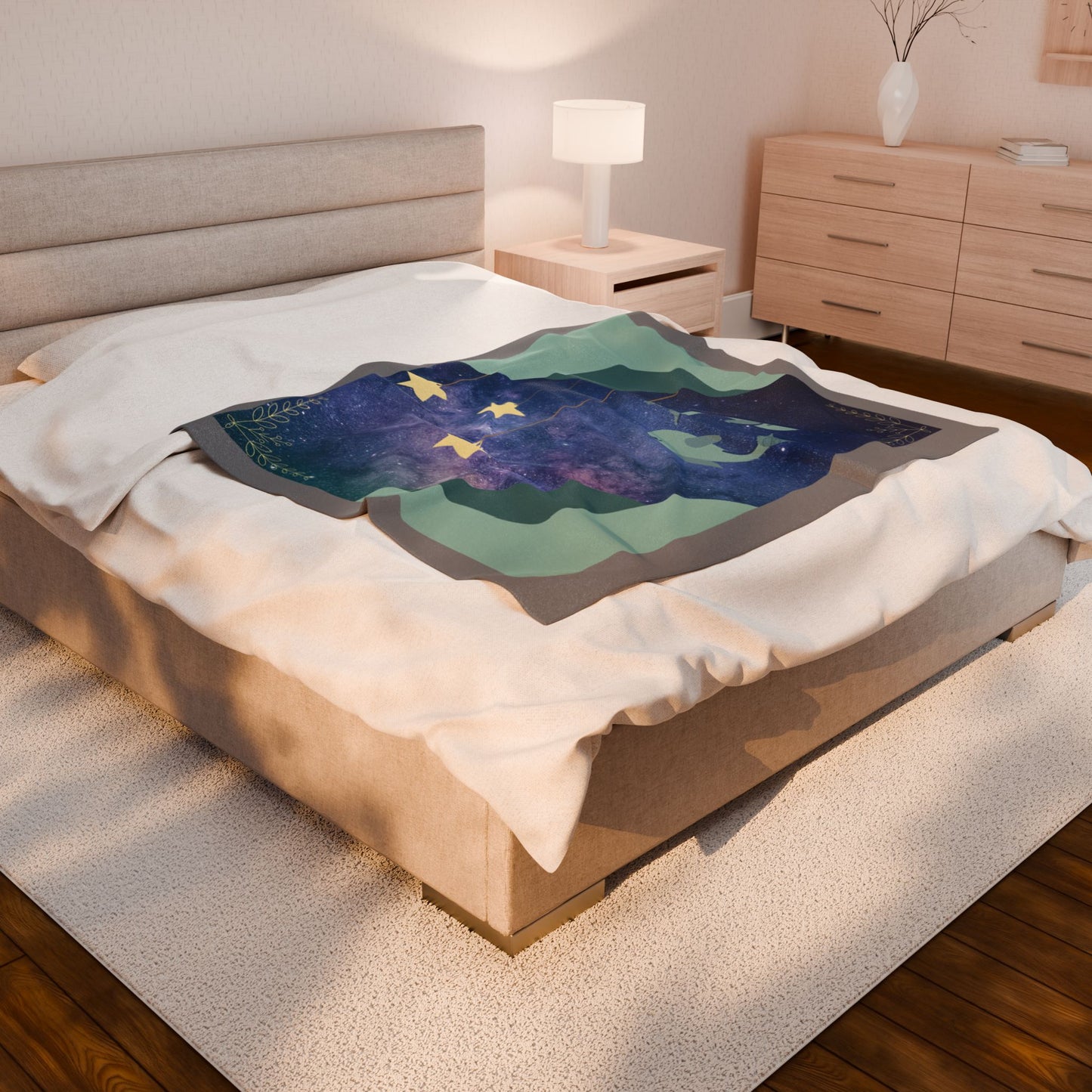 Experience Cosmic Comfort with Bottega KCarroll Collection's Plush Velveteen Zodiac Blankets and Throws Pisces Sign Feb 19- Mar 20