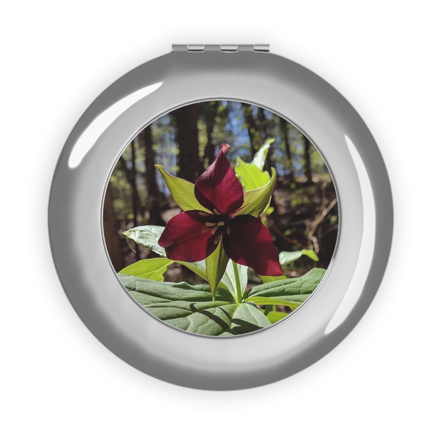 Compact Travel Mirror Red Trillium