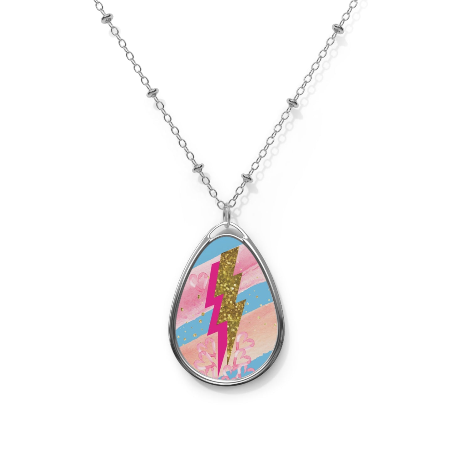 Rock N Roll Love Pendant, Valentines Necklace, Electric Lightning Bolt Jewelry - Valentines Gift, Love Gift, Unique Accessories, I love you