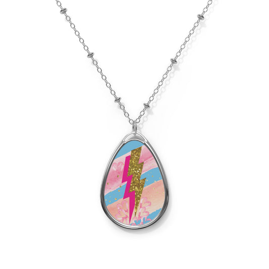 Rock N Roll Love Pendant, Valentines Necklace, Electric Lightning Bolt Jewelry - Valentines Gift, Love Gift, Unique Accessories, I love you