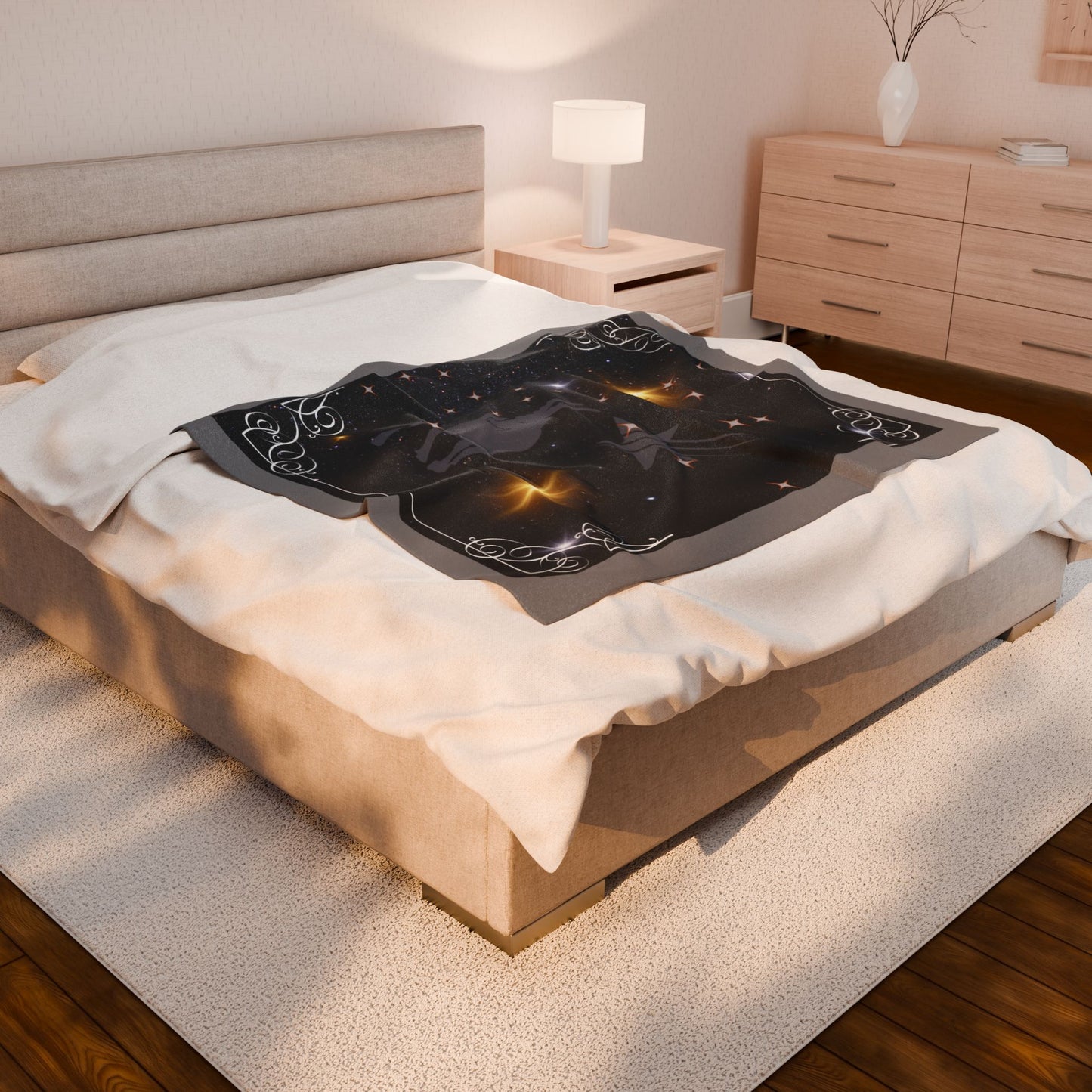 Experience Cosmic Comfort with Bottega KCarroll Collection's Plush Velveteen Zodiac Blankets and Throws Capricorn Sign Dec 22- Jan 19