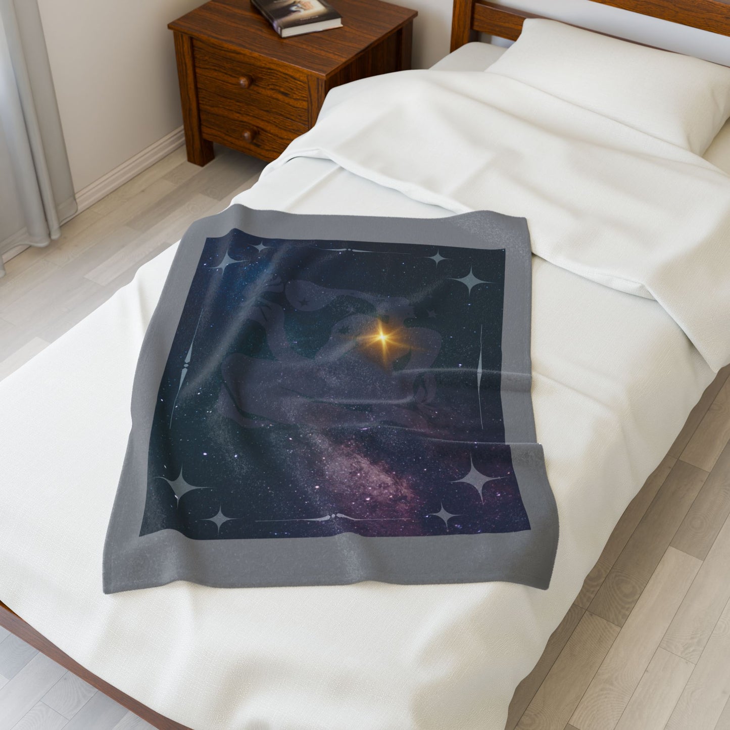 Experience Cosmic Comfort with Bottega KCarroll Collection's Plush Velveteen Zodiac Blankets and Throws Virgo Sign Aug 23- Sep 22