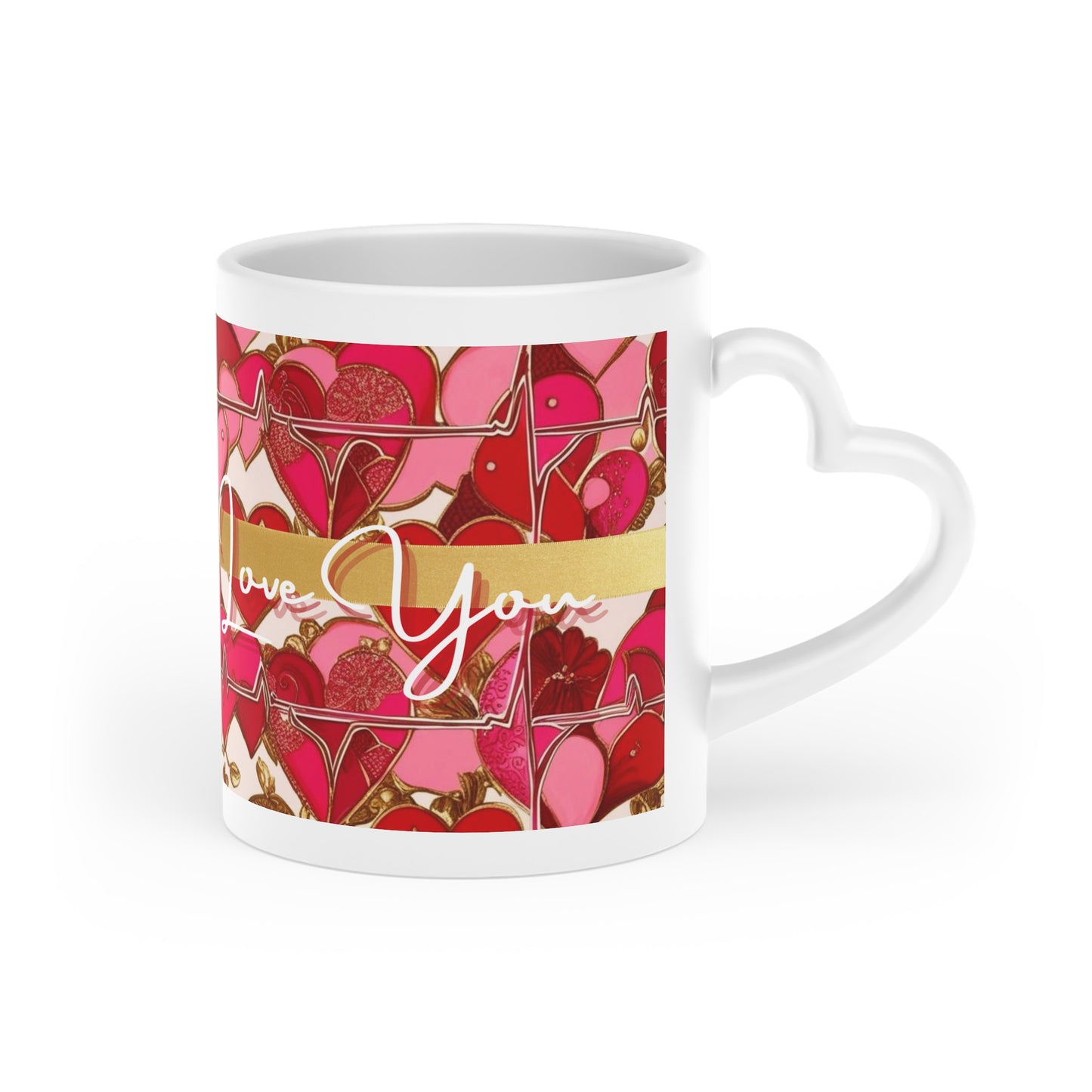 Heartbeat Mug, Valentine's Sweetheart Mug, Heart-Shaped Mug, I Love You Coffee Cup, Happy Valentine's Day, Love Gift for Anniversary