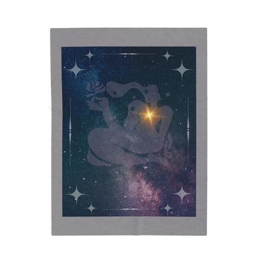 Experience Cosmic Comfort with Bottega KCarroll Collection's Plush Velveteen Zodiac Blankets and Throws Virgo Sign Aug 23- Sep 22