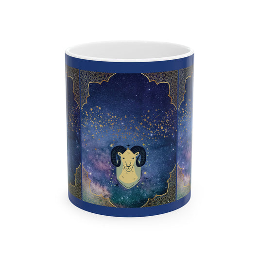 Aries Zodiac Coffee Mug, Astrological Coffee Mug 11oz, Horoscope Birthday Gift, Personalized Zodiac Gift with Name, Aries Ram Zodiac Mug