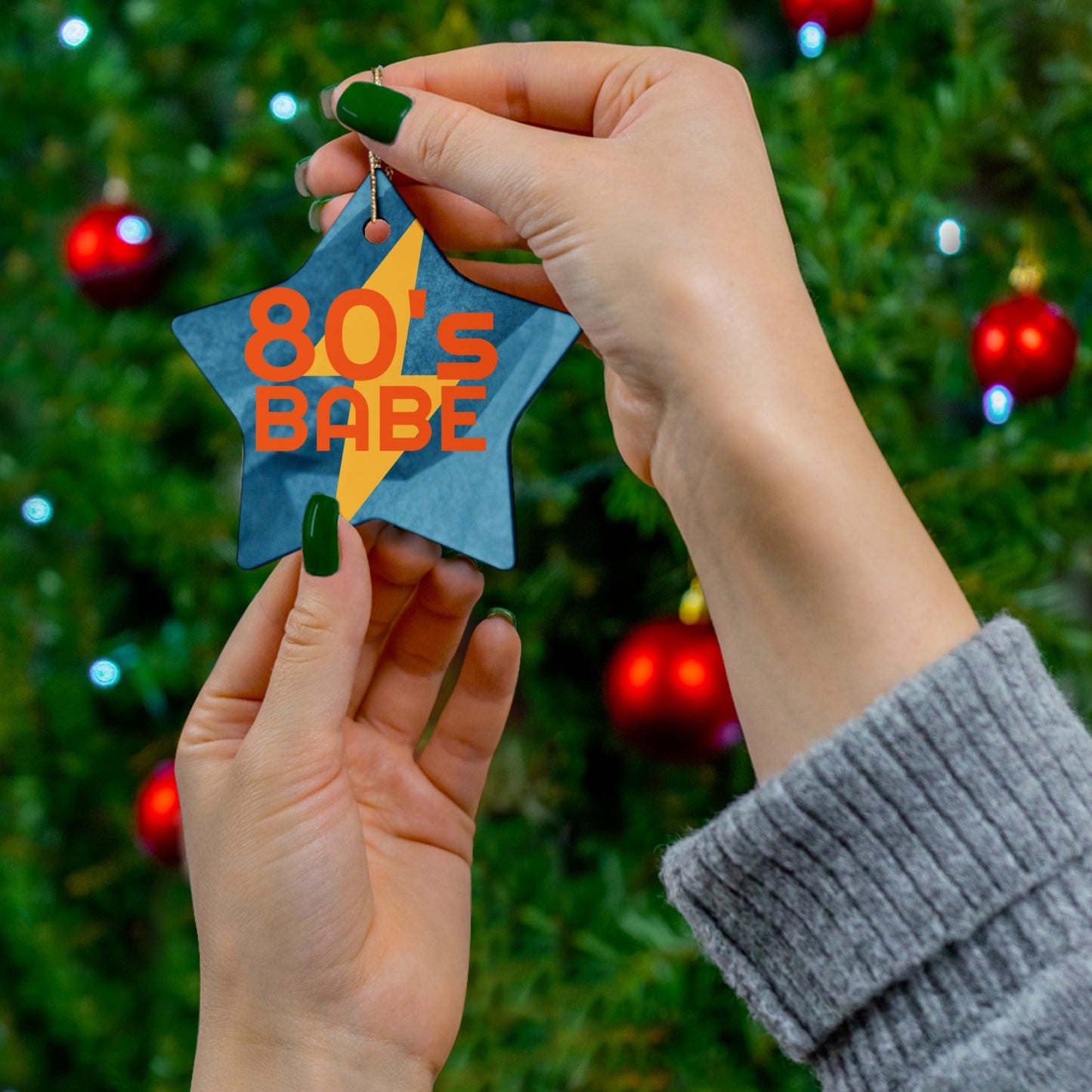 Ceramic Ornament, 4 Shapes, 80's Babe