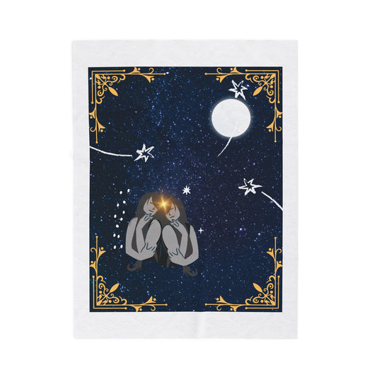 Experience Cosmic Comfort with Bottega KCarroll Collection's Plush Velveteen Zodiac Blankets and Throws Gemini Sign May 21- Jun 20