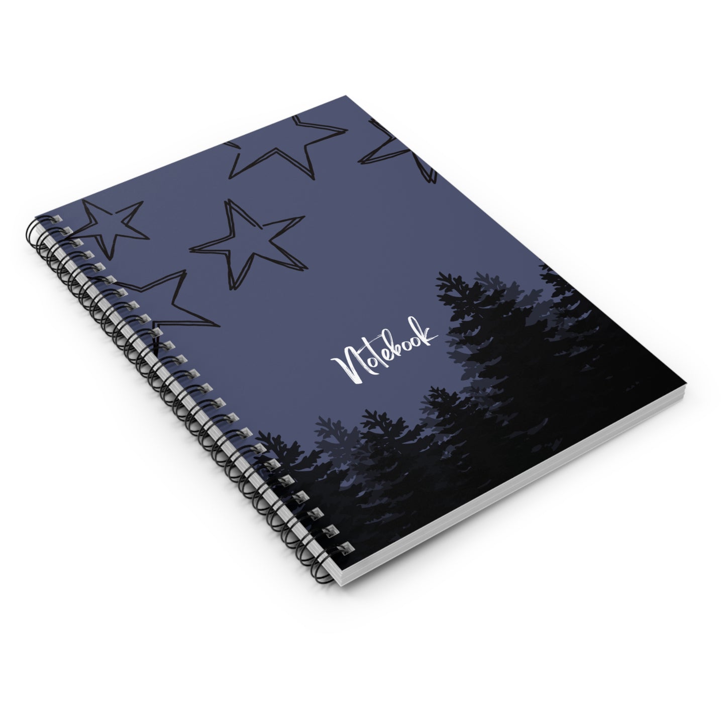 Inspirational Night Sky Spiral Notebook, Black and Blue Colored Journal, School Student Paper, College Teacher Notebook- Diary Gift Journal