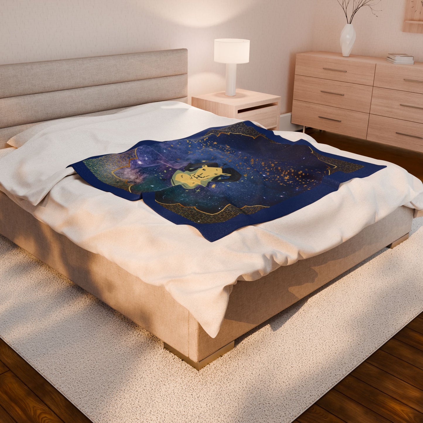 Experience Cosmic Comfort with Bottega KCarroll Collection's Plush Velveteen Zodiac Blankets and Throws Aries Sign Mar 21- Apr 19