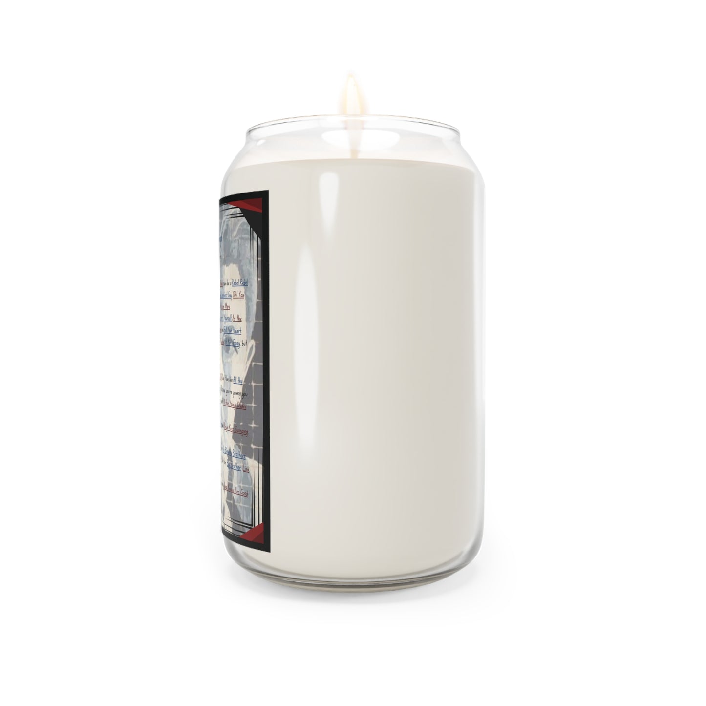 David Bowie Tribute Scented Candle An Ode, 56 Songs 13oz Artistic Fan Candle with Painting and Poem, Great for gifting