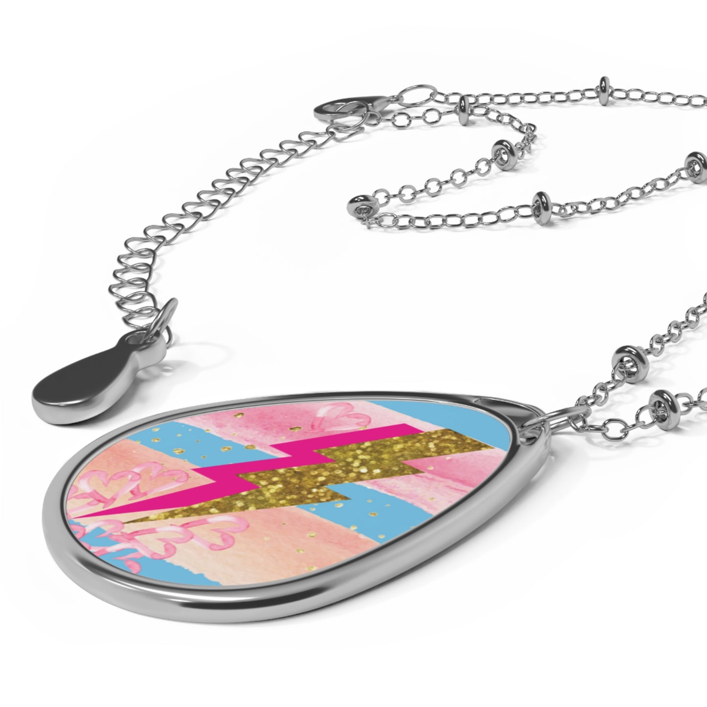 Rock N Roll Love Pendant, Valentines Necklace, Electric Lightning Bolt Jewelry - Valentines Gift, Love Gift, Unique Accessories, I love you