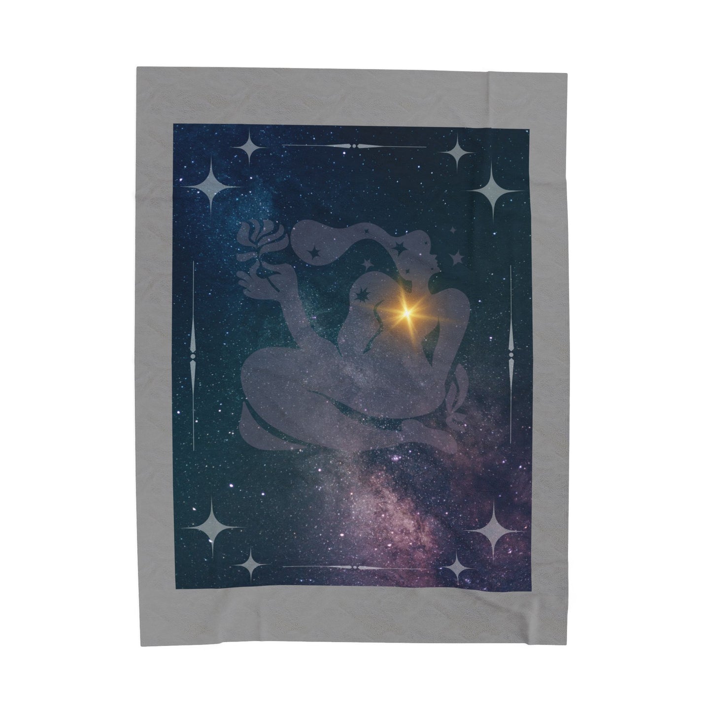 Experience Cosmic Comfort with Bottega KCarroll Collection's Plush Velveteen Zodiac Blankets and Throws Virgo Sign Aug 23- Sep 22