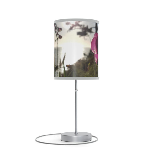 West Coast California, Pacific Ocean Wildflower Sunset, Floral Photography  Print Art, Home Decor- Lamp on a Stand, US|CA plug