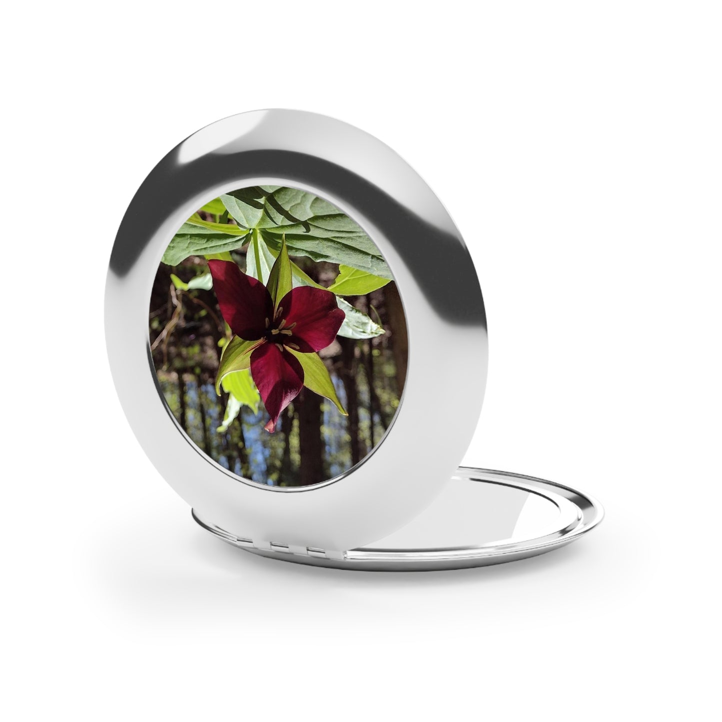 Compact Travel Mirror Red Trillium