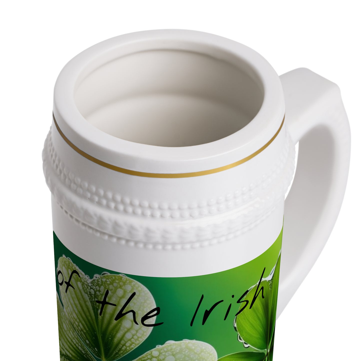 St. Patrick's Day Beer Stein Mug, Lucky Clover Decoration, Cheers to Good Luck, Unique Gift for Him, Irish Themed Party