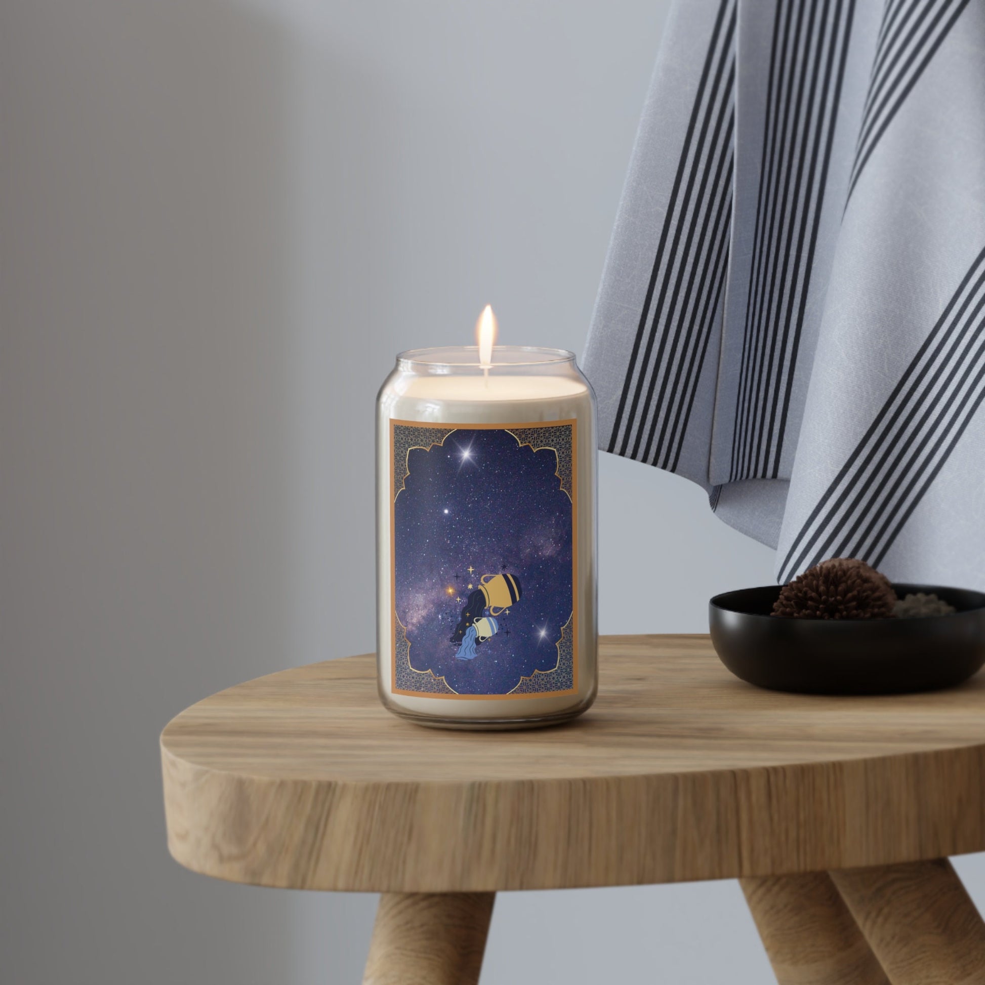 Zodiac Candles - Aquarius Star Sign - Unique Scents & Designs - Soy Wax - Get in Tune with Your Inner Astrology - Relaxing Aromatherapy